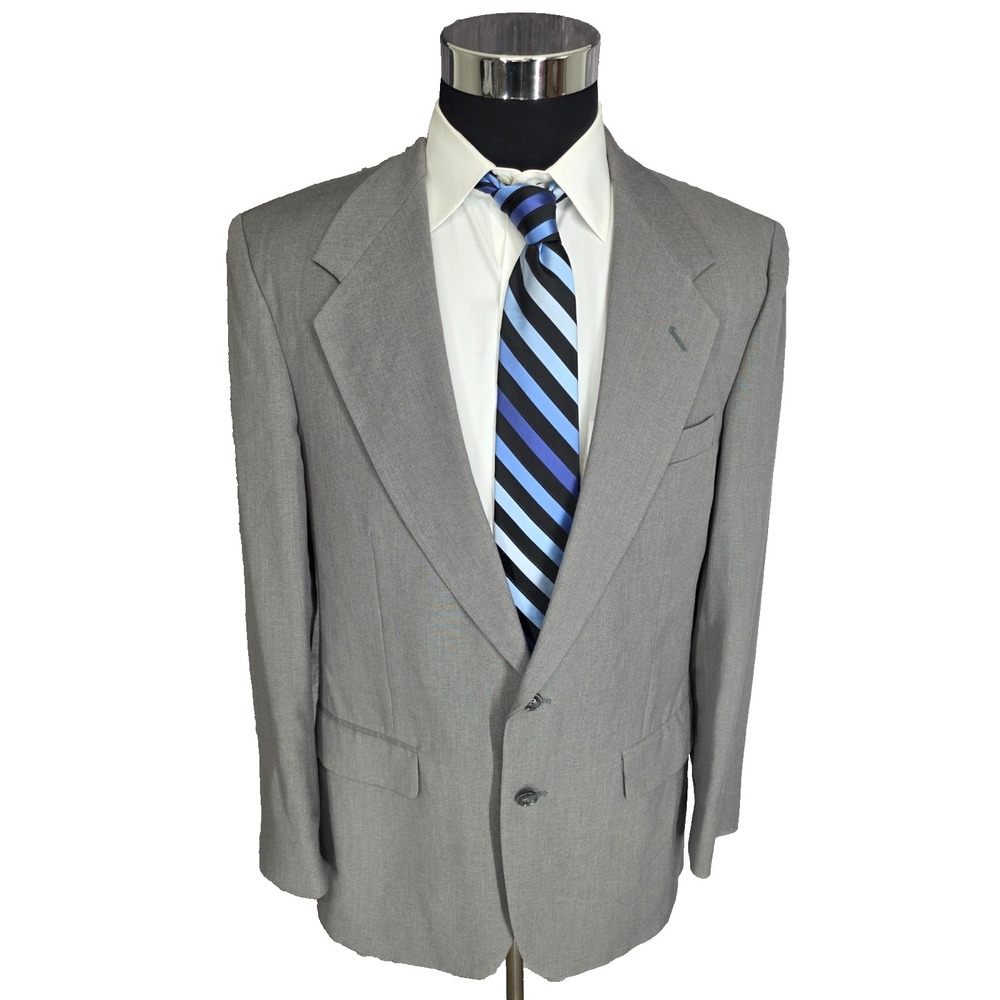 Farah Clothing Blazer Mens 40R Gray Sports Coat Jacket 2 Buttons Vent Wool Blend
